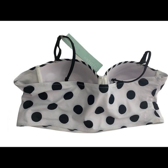 NWT Dress Lilly Black And White Polka Dot Padded Push Up Bustier Pull Over XL - Picture 3 of 6